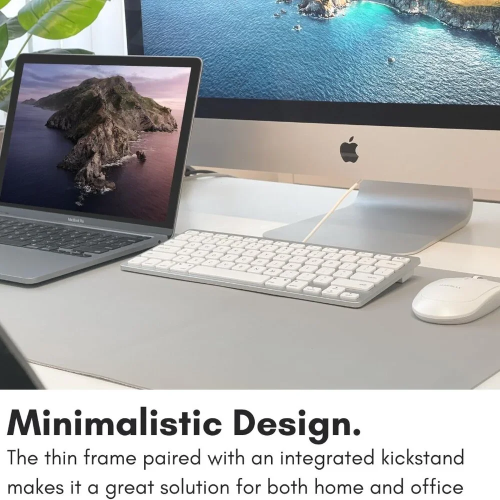 MACALLY Compact USB-C Wired Keyboard